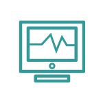 Icon of a monitor, representing how it's crucial to track a condition's progress.